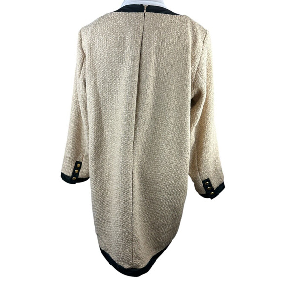 *Flawed Tuckernuck Pomander Place Coco Tweed Bow Mini Shift Dress Tan Size XXL - Picture 15 of 16